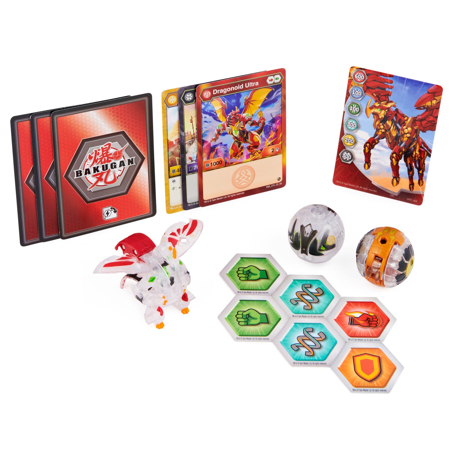 Bakugan s3 pachet starter dragonoid ultra, spartillion si ferascal