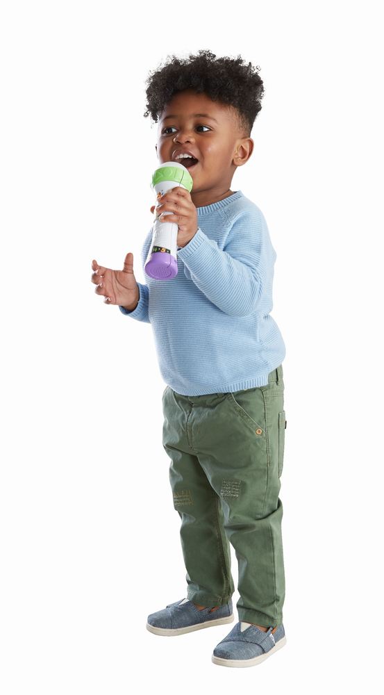 Microfon canta si inregistreaza limba romana fisher price