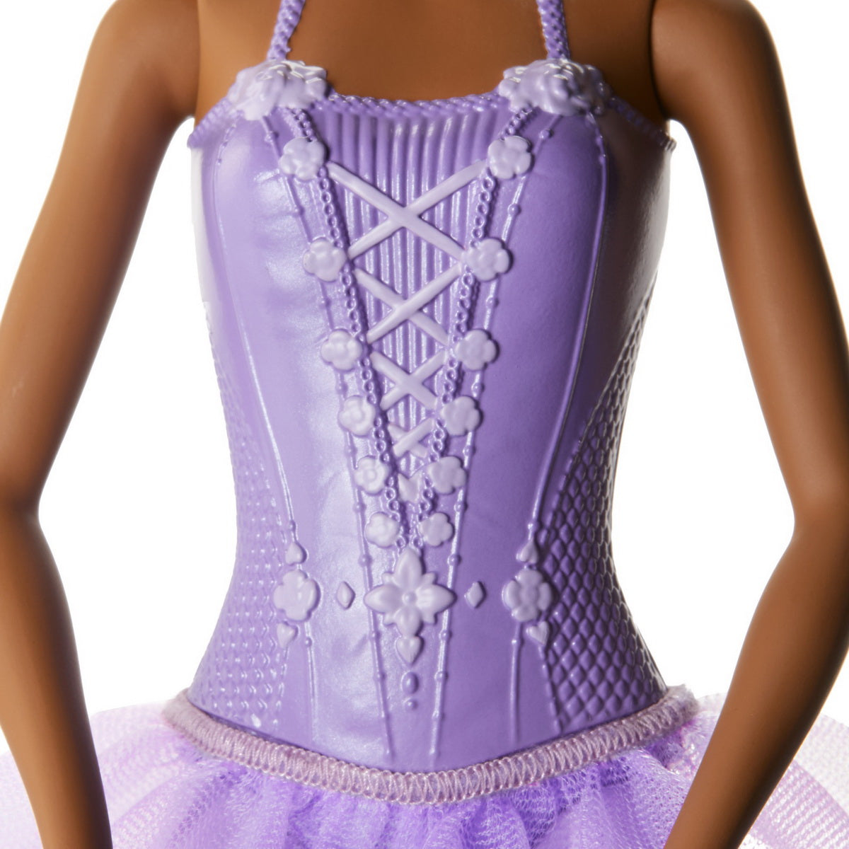 Papusa barbie balerina creola cu costum lila