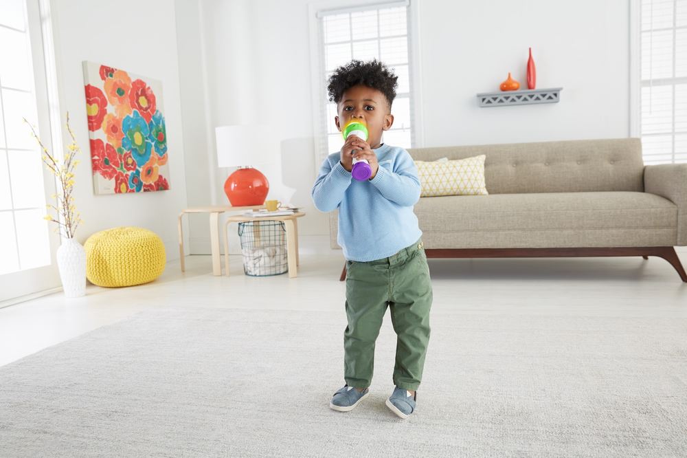 Microfon canta si inregistreaza limba romana fisher price