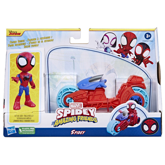 Spidey prietenii extraordinari set motocicleta si figurina spidey 10cm