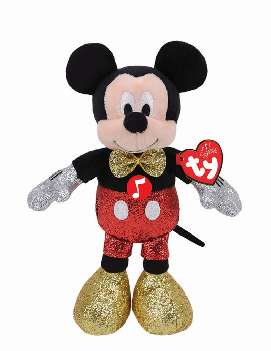 Plus ty 20cm beanie babies disney mickey cu sclipici si sunete