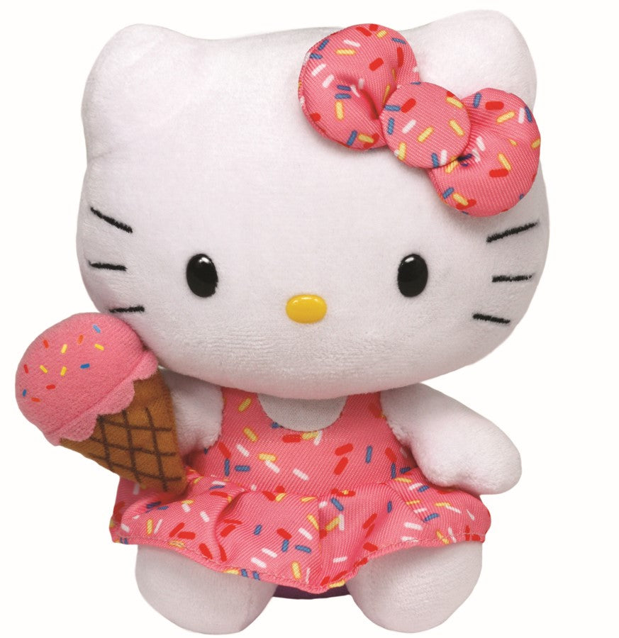 Plus ty 15cm beanie babies hello kitty cu inghetata