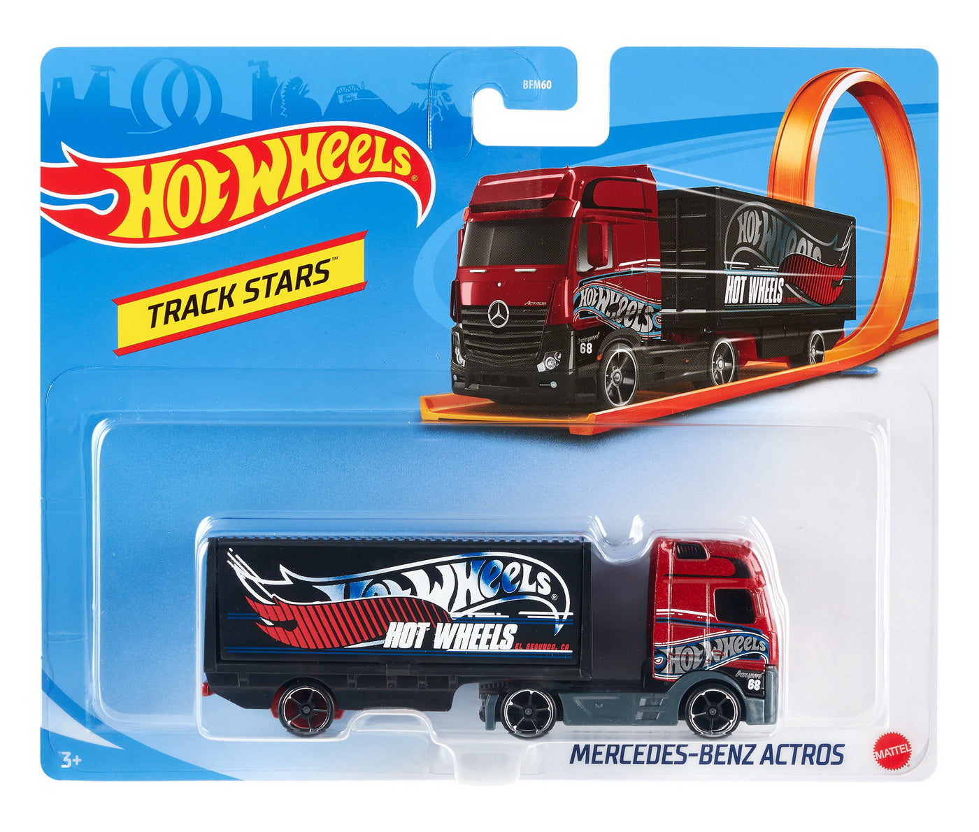 Hot wheels camion mercedes-benz actros rosu