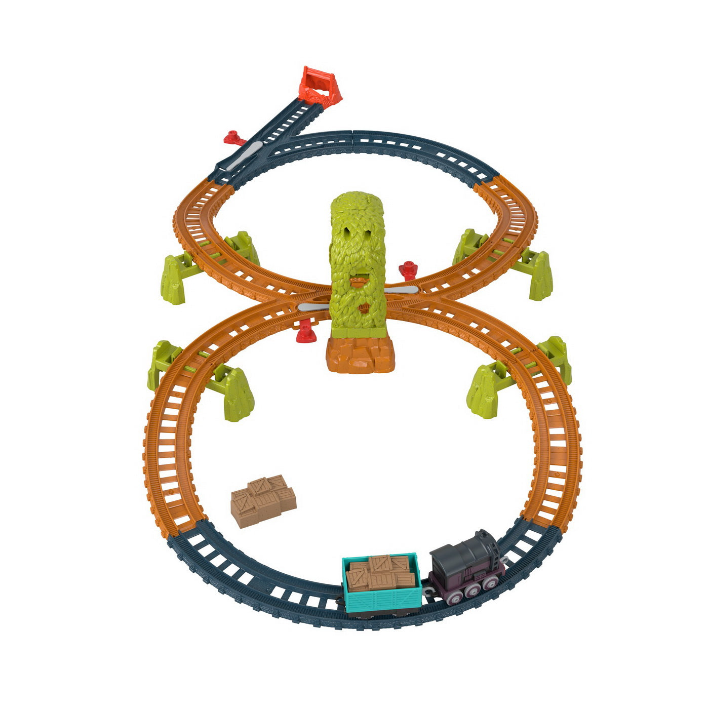 Thomas set de joaca cu locomotiva push along diesel si accesorii