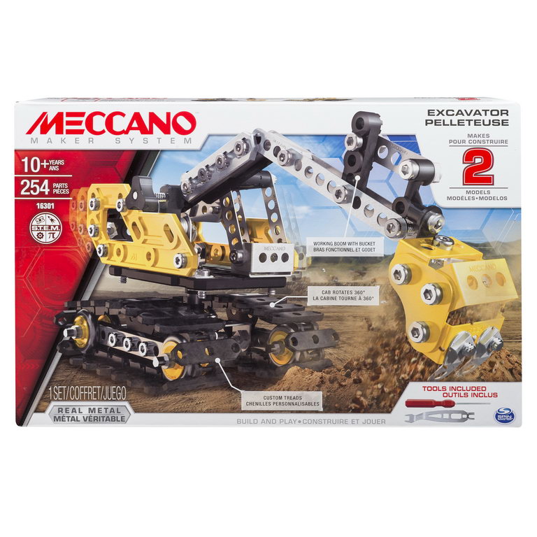 Meccano kit 2 in 1 excavator buldozer