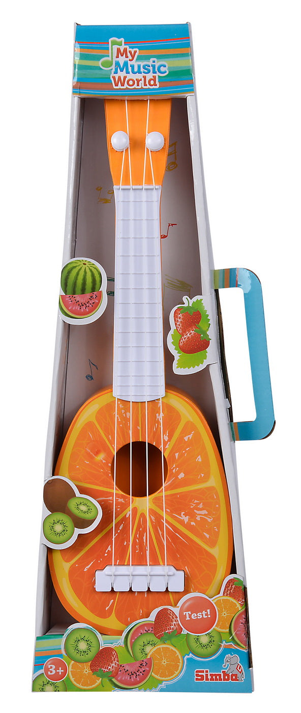 Instrument muzical ukulele cu design de portocala