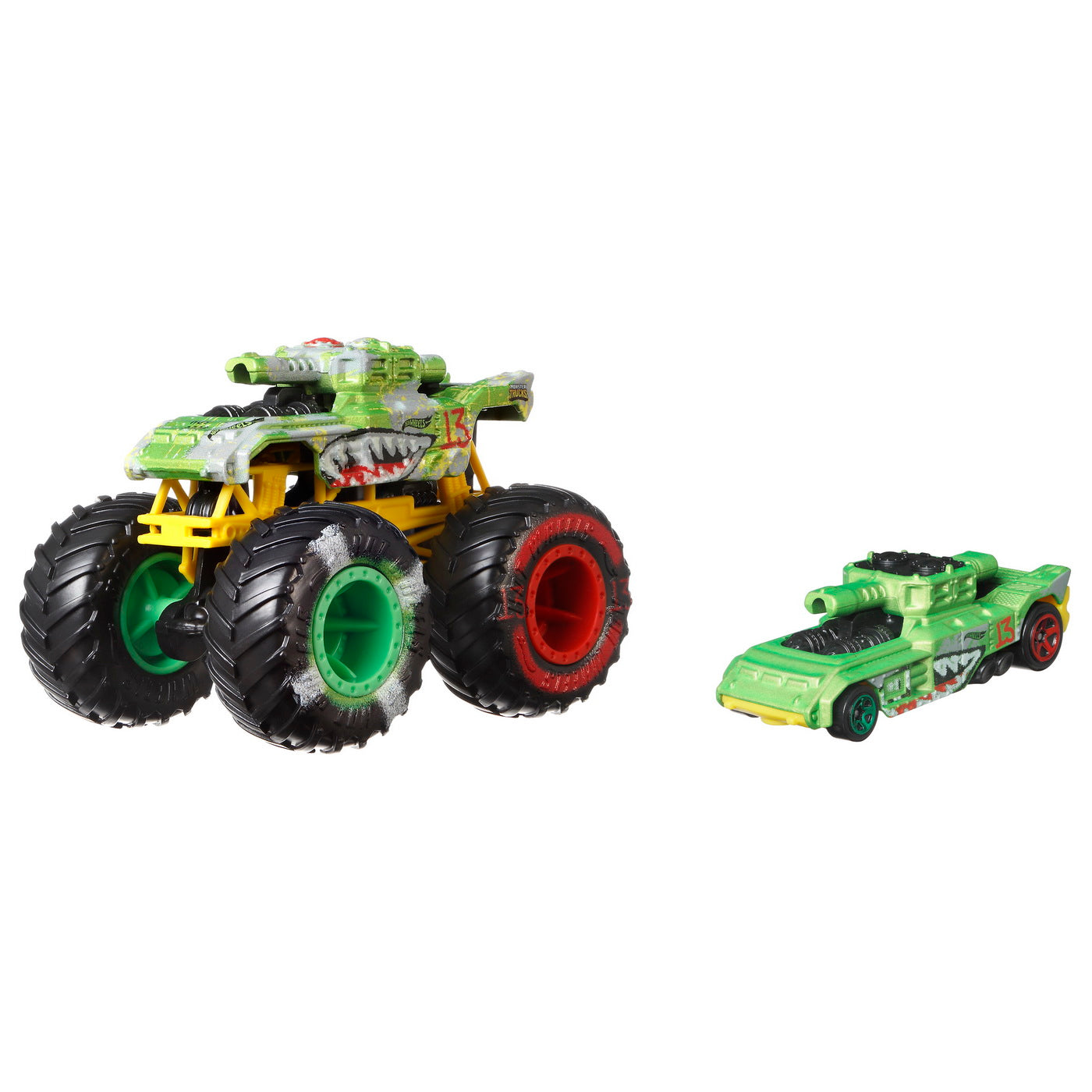 Hot wheels monster truck si masinuta metalica invader