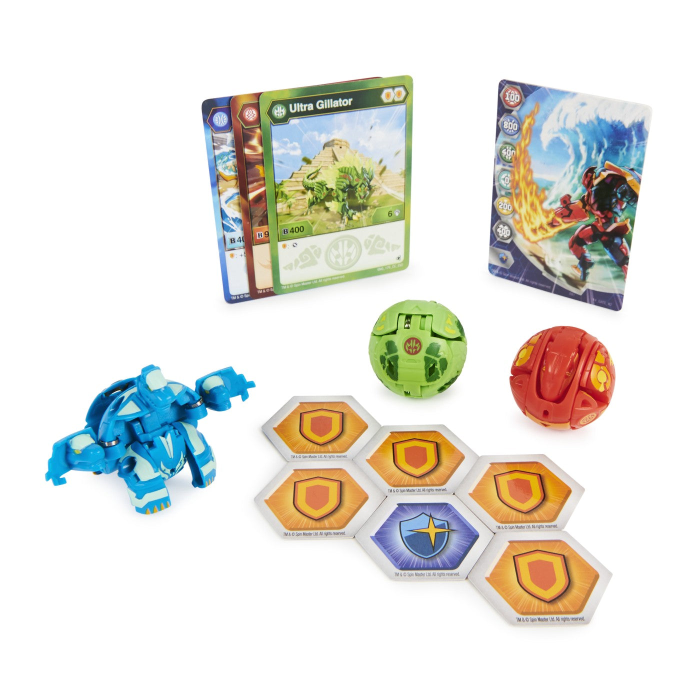 Bakugan pachet starter 3 bakugani s4 gillator ultra trox si howlkor