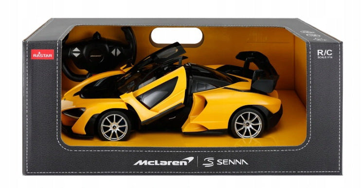 Masina cu telecomanda mclaren senna galben cu scara 1 la 14