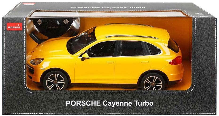 Masina cu telecomanda porsche cayenne turbo galben cu scara 1 la 14