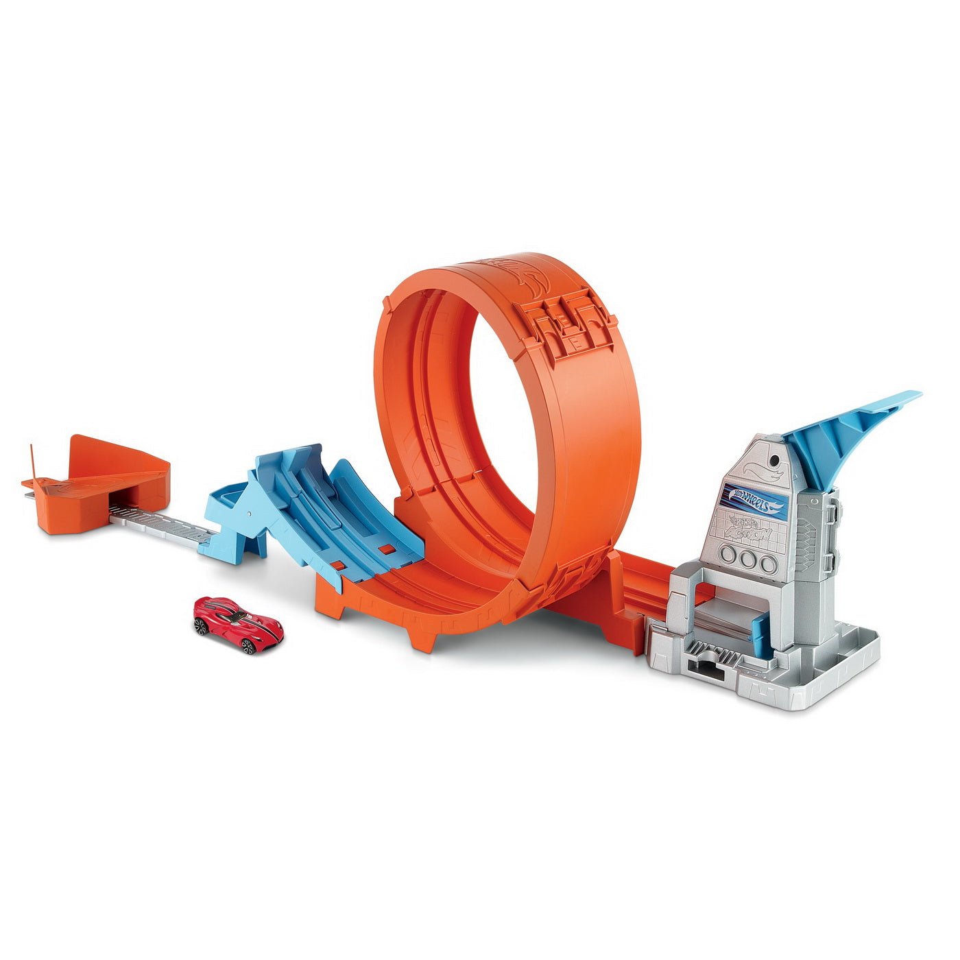 Hot wheels circuit rapid cu lansator pentru cascadorii si masinuta exclusiva