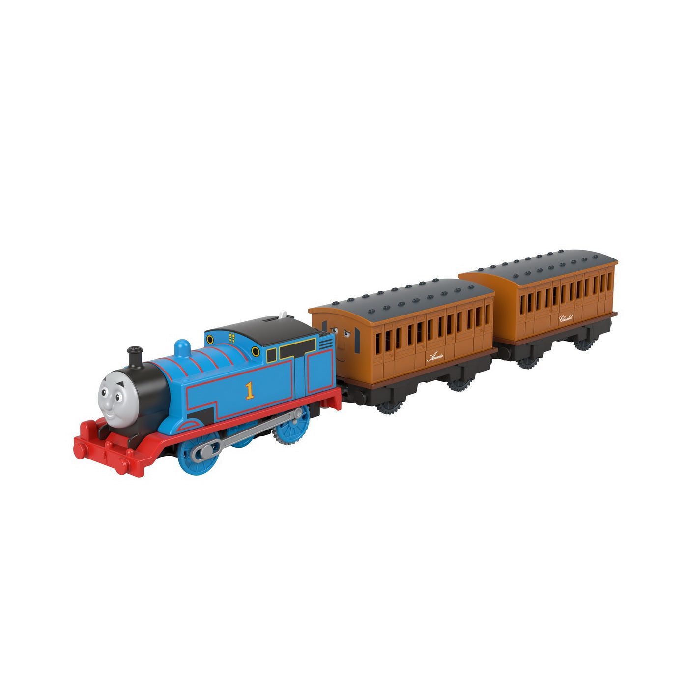 Thomas locomotiva motorizata cu 2 vagoane annie si clarabel