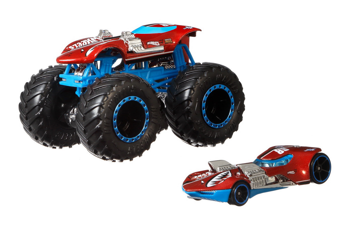 Hot wheels monster truck si masinuta metalica twin mill