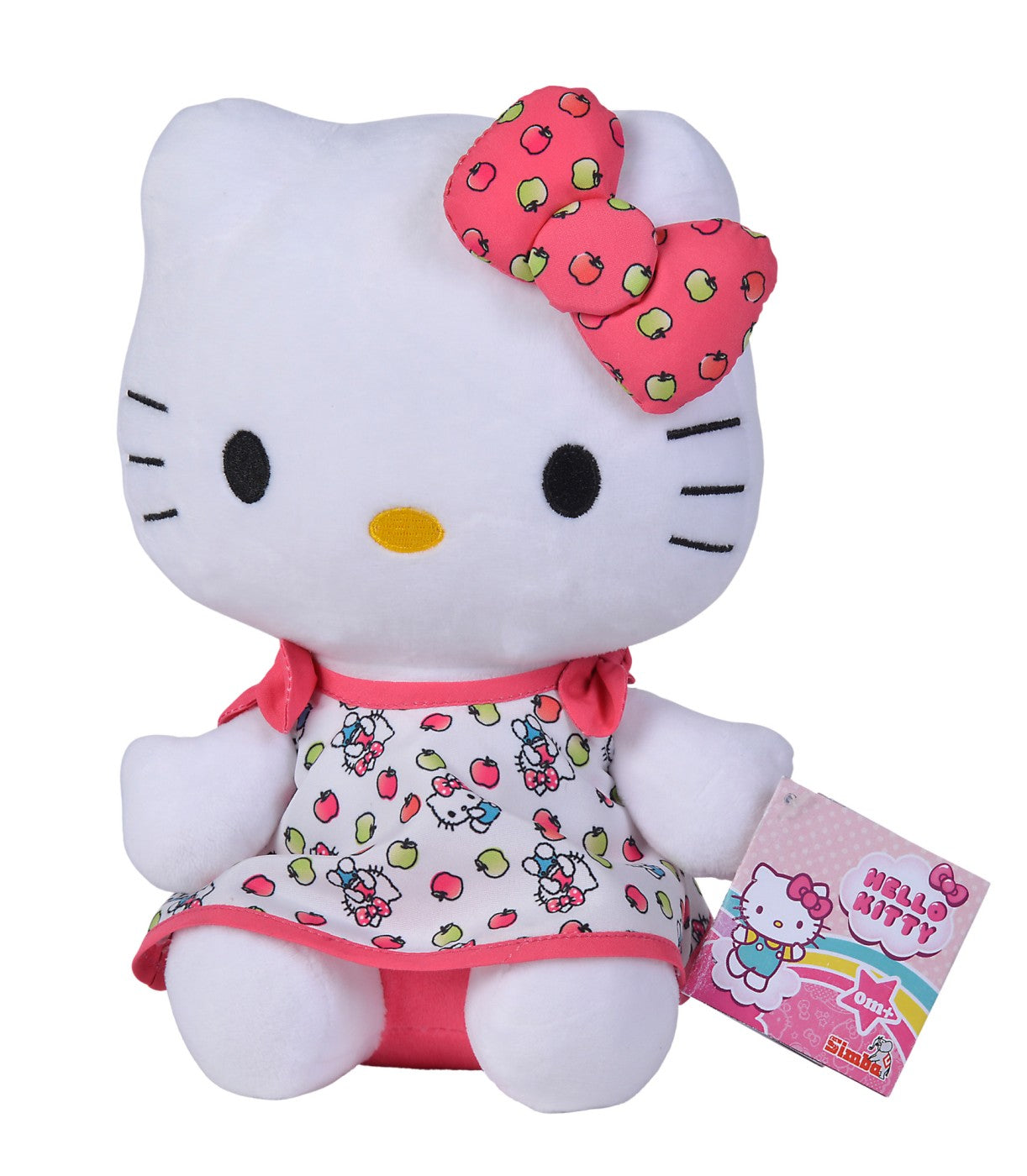 Hello kitty plus cu rochita alba 25cm