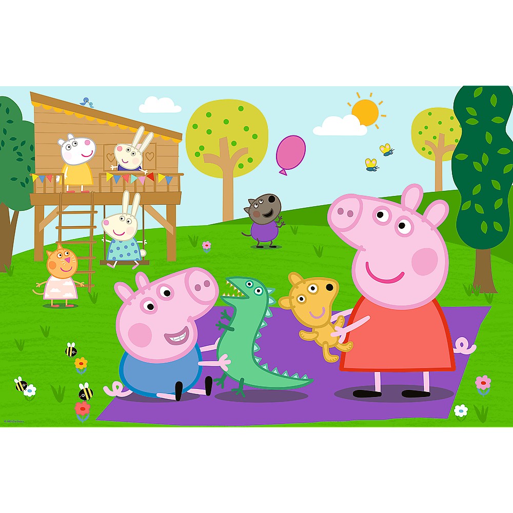 Puzzle trefl primo super shape xxl 60 peppa pig si fratiorul