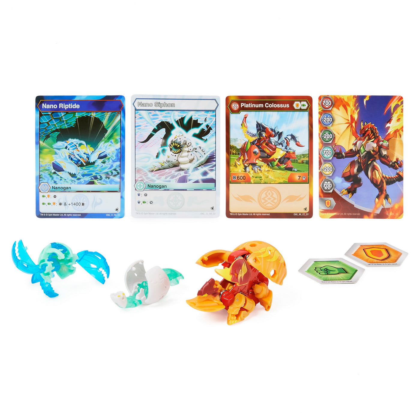 Bakugan platinum powerup s4 colossus, nano riptide si nano siphon