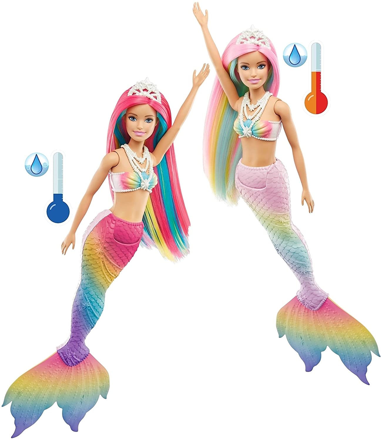 Barbie papusa dreamtopia sirena isi schimba culoarea