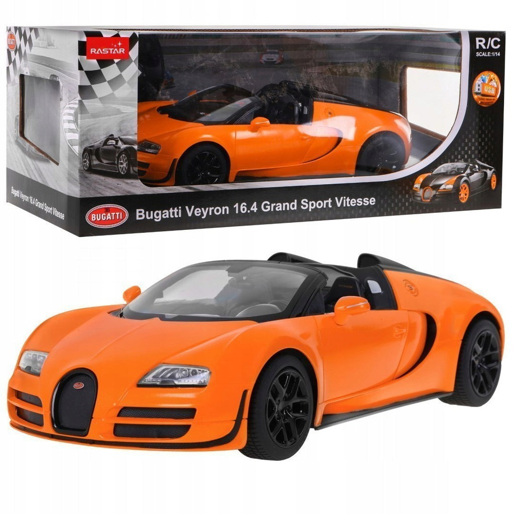 Masina cu telecomanda bugatti grand sport vitesse portocaliu cu scara 1 la 14