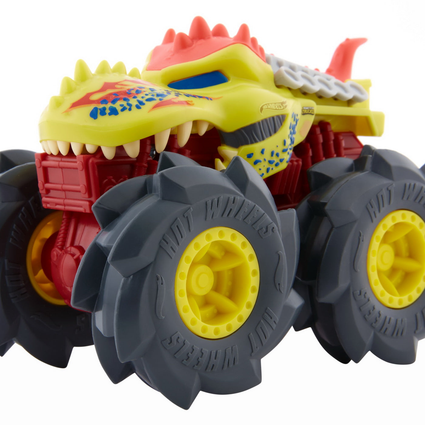 Hot wheels monster truck masinuta twister tredz mega wrex galben scara 1:43