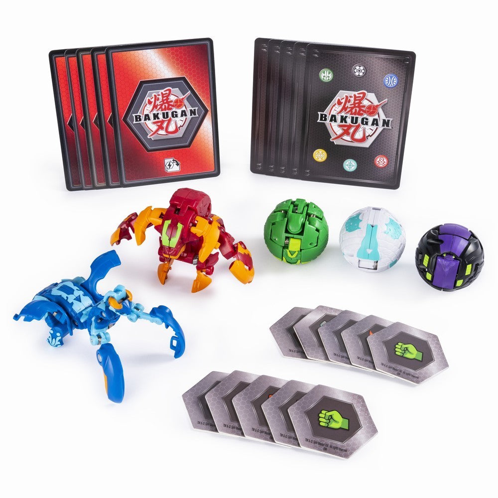 Bakugan set de lupta cu 5 bile pyrus maxotaur si aquos mantonoid