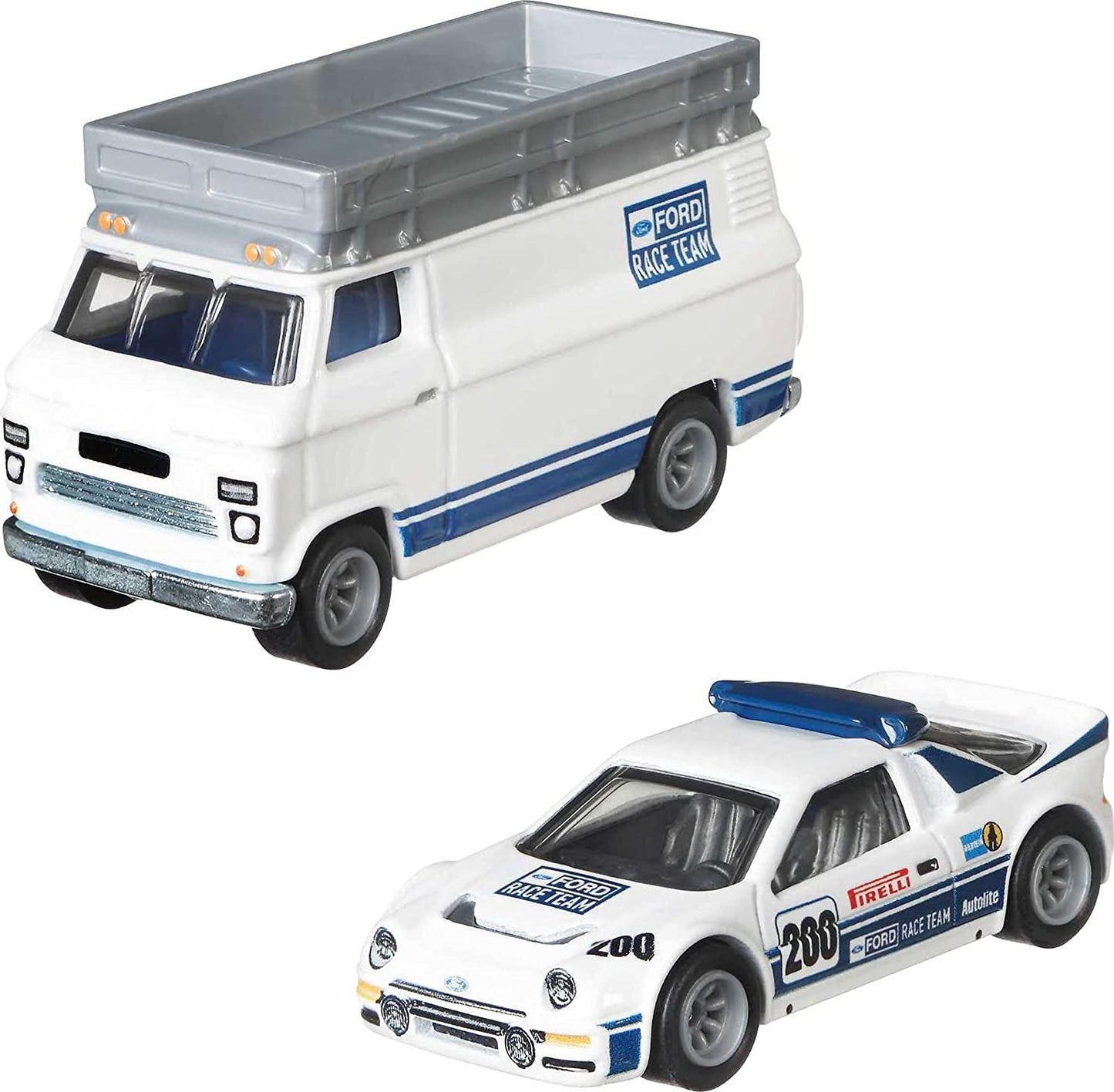 Hot wheels transportator rally van cu masinuta  ford rs200 scara 1:64