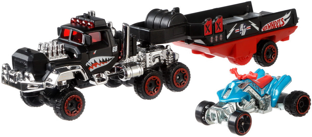 Set camion si masina sport hot wheels haulin horsepower