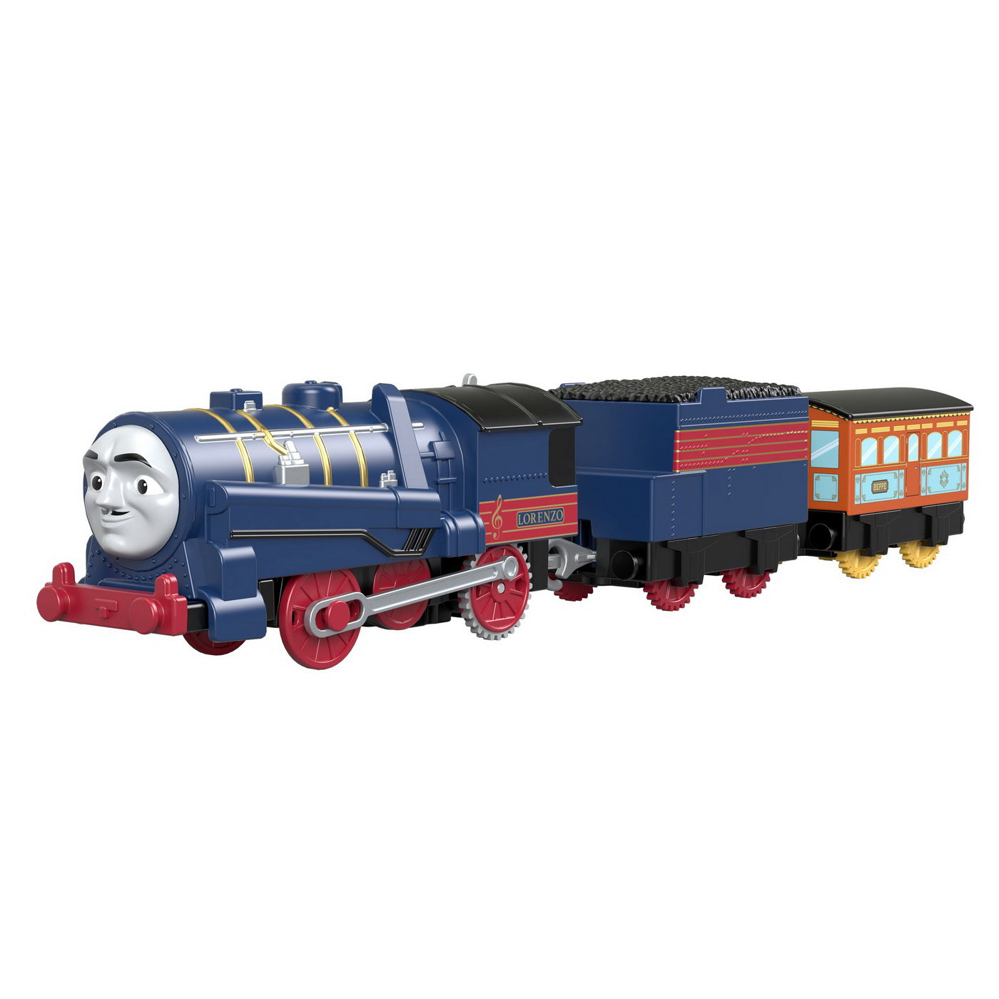 Thomas locomotiva lorenzo si beppe motorizata cu 2 vagoane