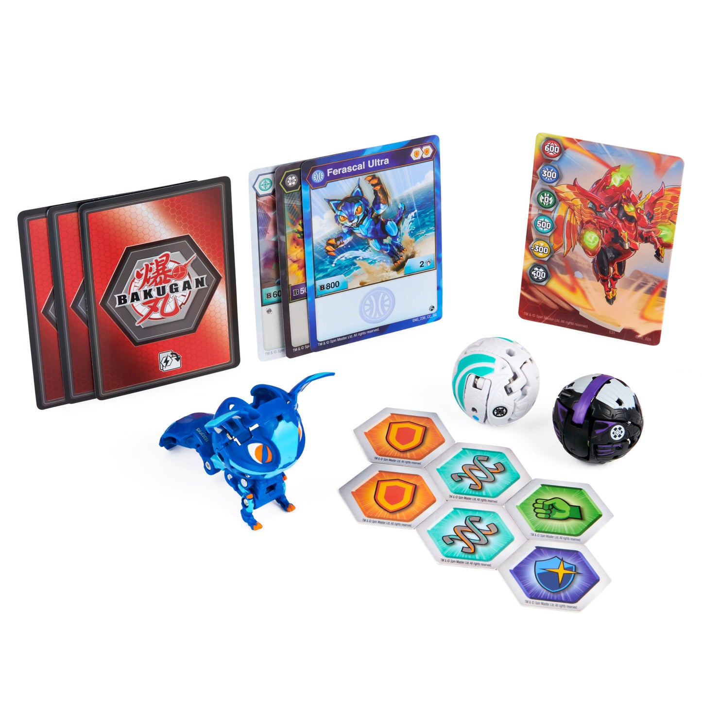 Bakugan s3 pachet starter ferascal ultra, nillious sharktar