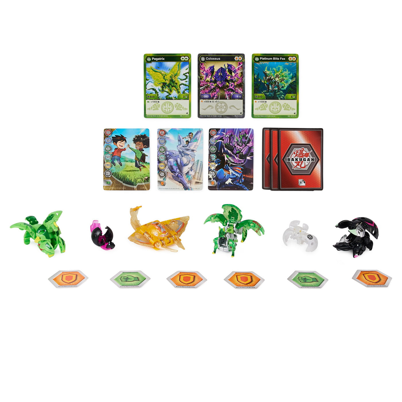 Bakugan s4 pachet starter 4 piese blitz fox, stingzer, colossus si pegatrix