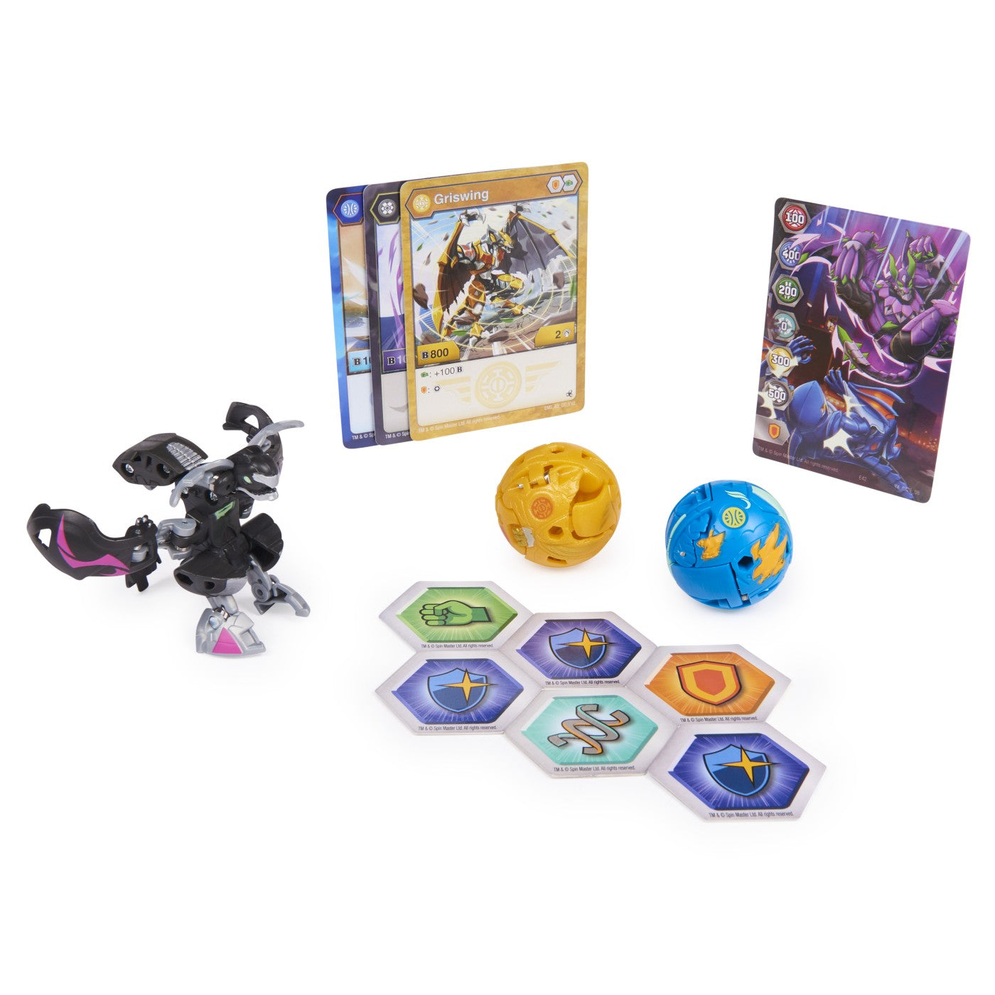 Bakugan pachet starter 3 bakugani s4 batrix ultra, griswing si neo trox