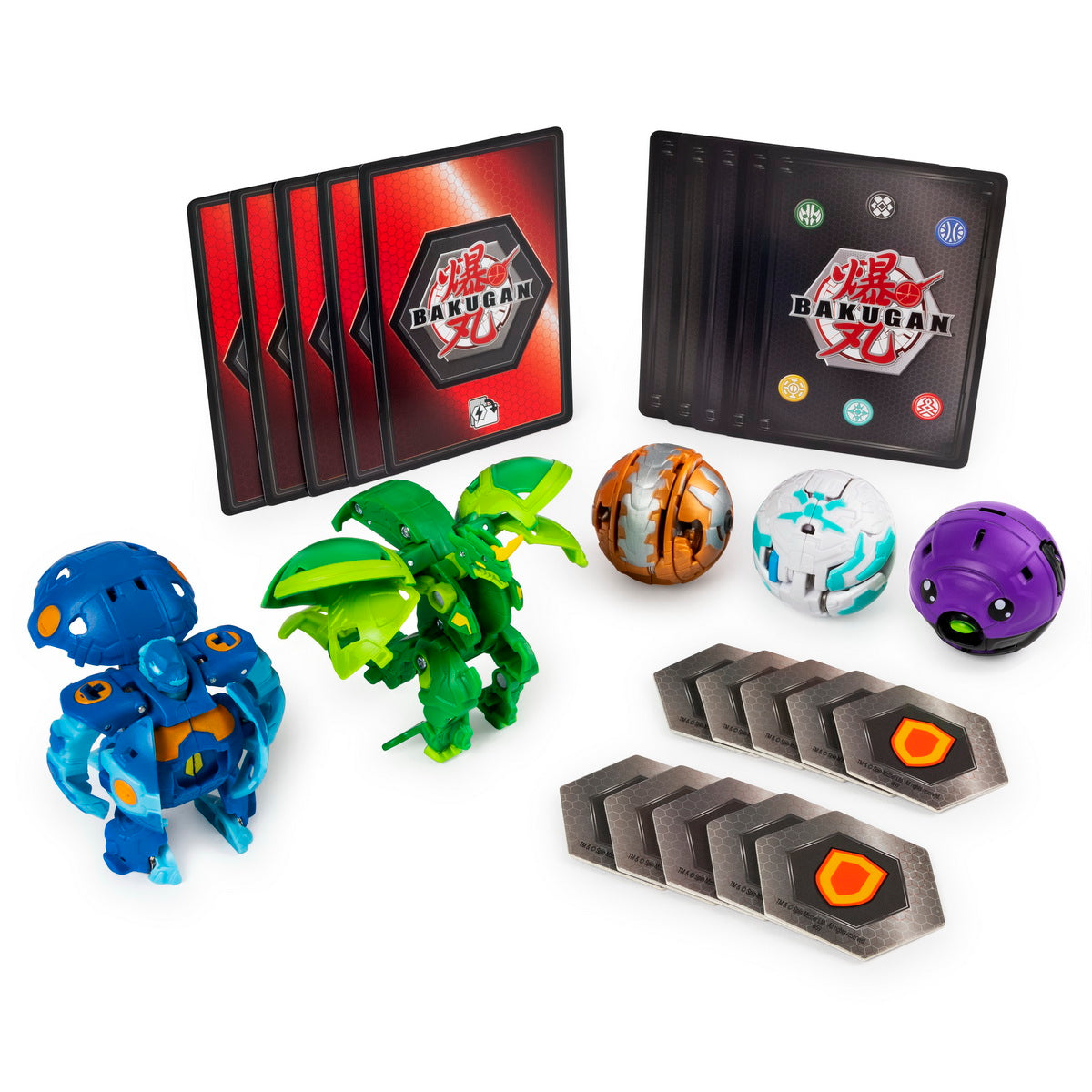 Bakugan set de lupta cu 5 bile ventus hyper dragonoid si aquos pandoxx