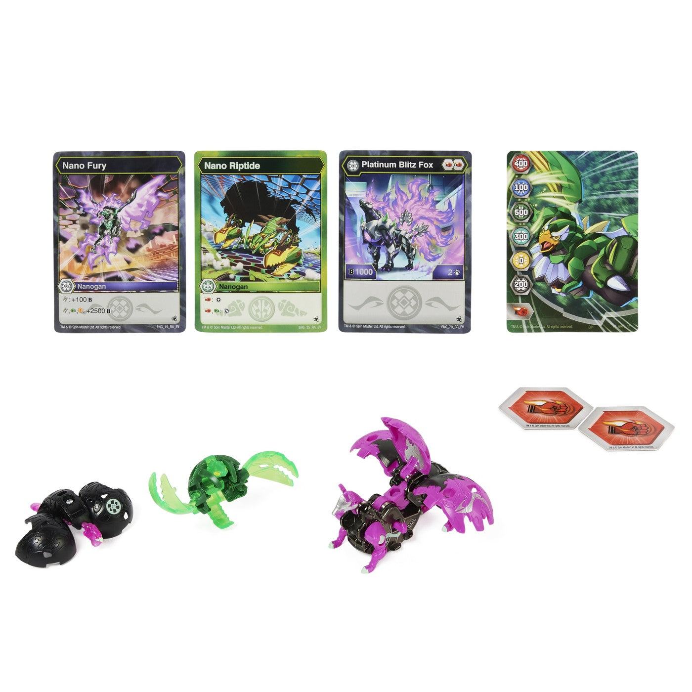 Bakugan platinum powerup s4 blitz fox nano riptide si nano fury