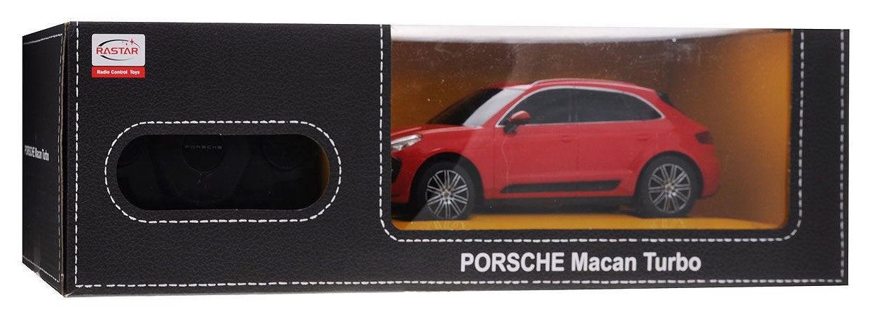 Masina cu telecomanda porsche macan turbo rosu cu scara 1 la 24