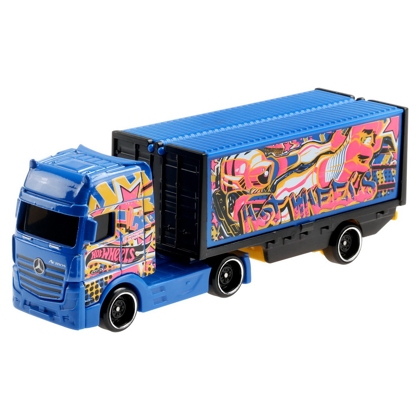 Hot wheels camion mercedes-benz actros albastru