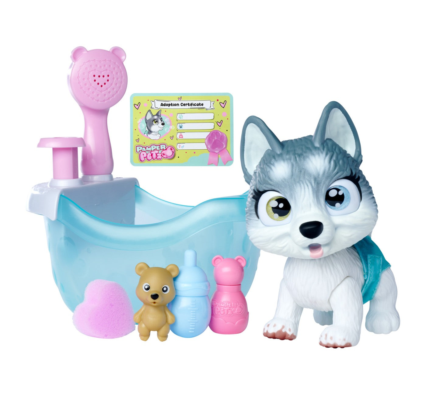 Pamper petz catelusul husky la baie