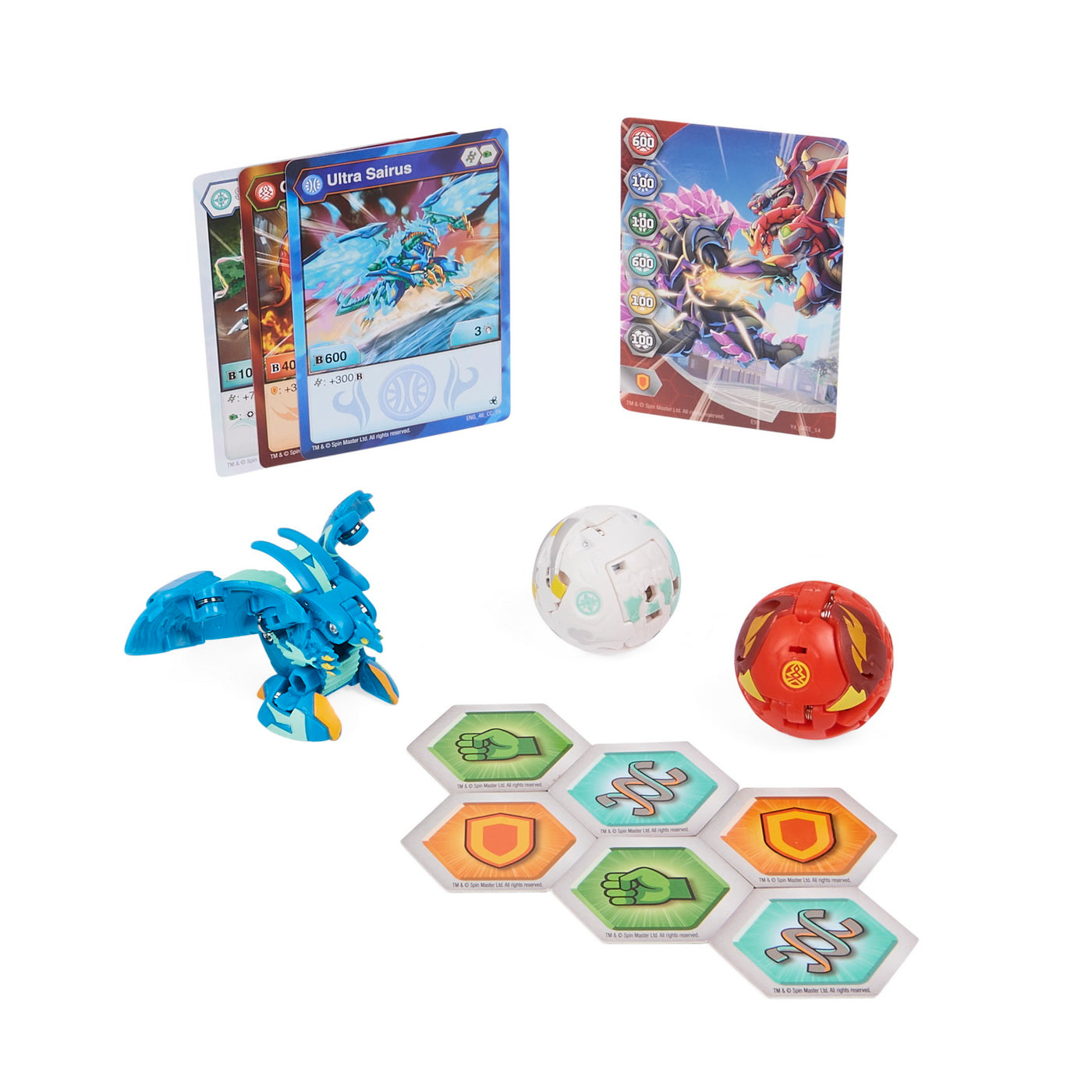 Bakugan pachet starter 3 bakugani s4 sairus ultra, colossus si sectanoid