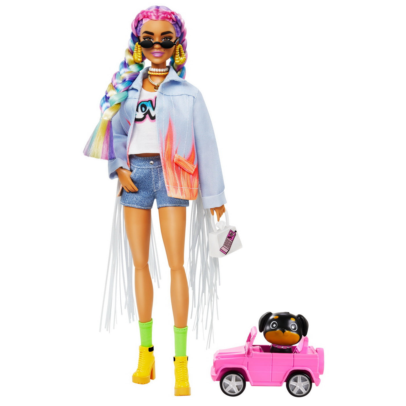 Papusa barbie extra style codite curcubeu