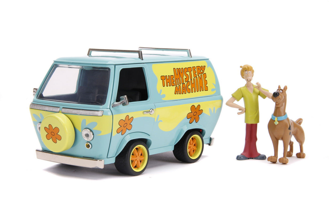 Scooby doo mystery van set format din dubita metalica scara 1:24 si 2 figurine scooby doo si shaggy