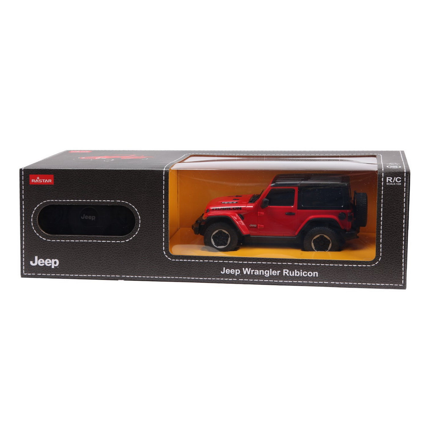 Masina cu telecomanda jeep wrangler jl rosu scara 1 la 24