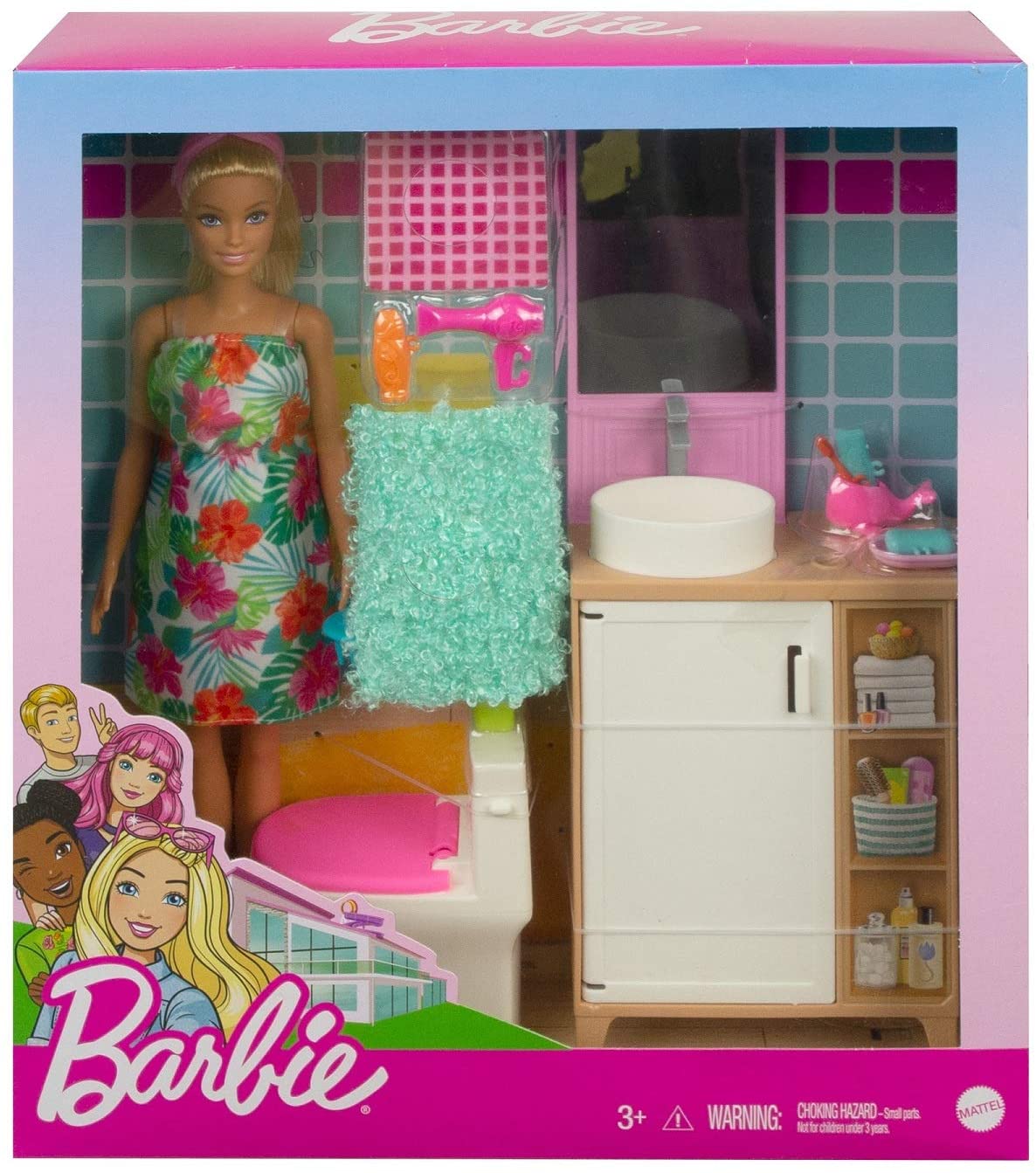 Barbie papusa si accesorii baie