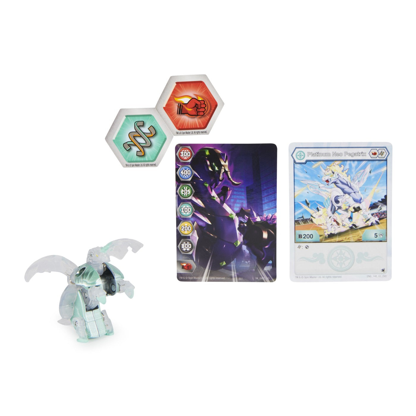 Bakugan s4 figurina metalica neo pegatrix alb