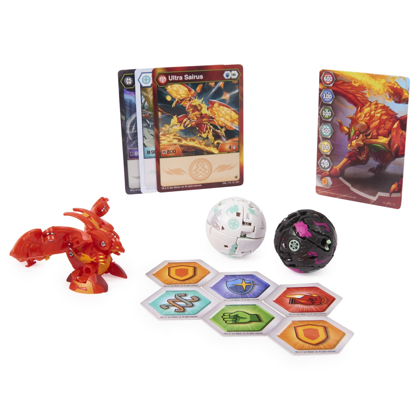 Bakugan pachet starter 3 bakugani s4 sairus ultra, warrior whale si dragonoid evo