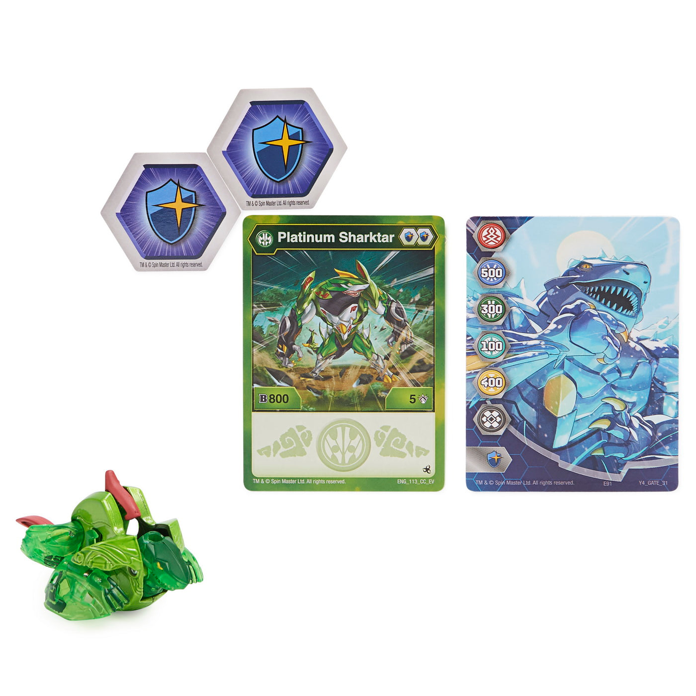 Bakugan s4 figurina metalica sharktar verde