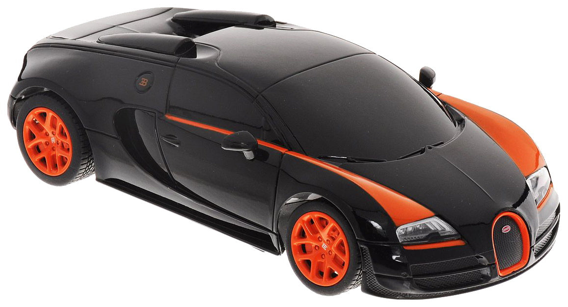 Masina cu telecomanda bugatti grand sport vitesse negru cu scara 1 la 24