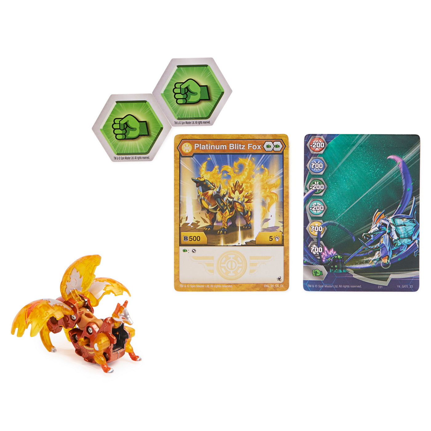 Bakugan s4 figurina metalica blitz fox portocaliu