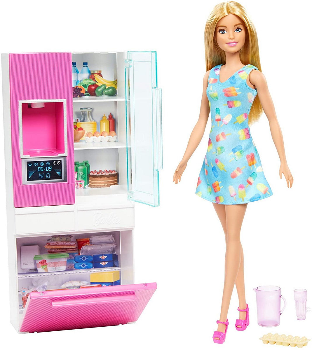 Barbie set mobilier bucatarie cu papusa blonda