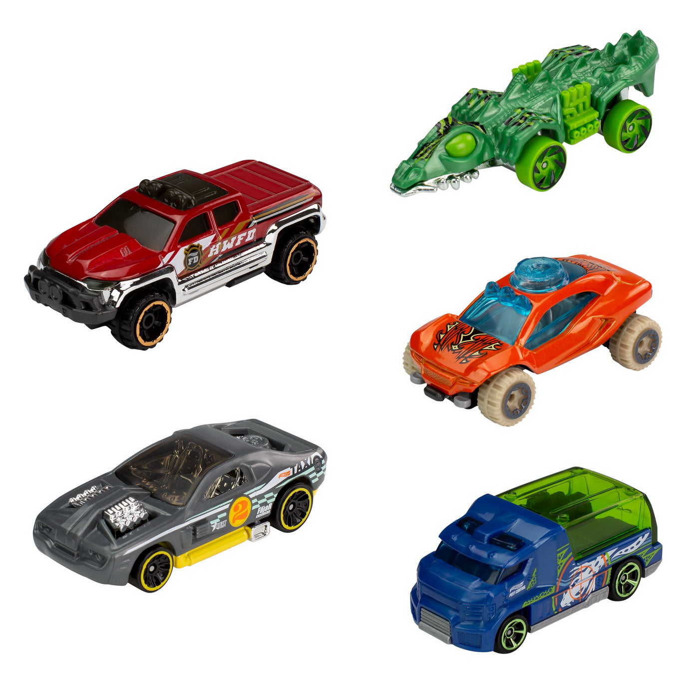 Set 5 masini hot wheels city vs. toxic creatures