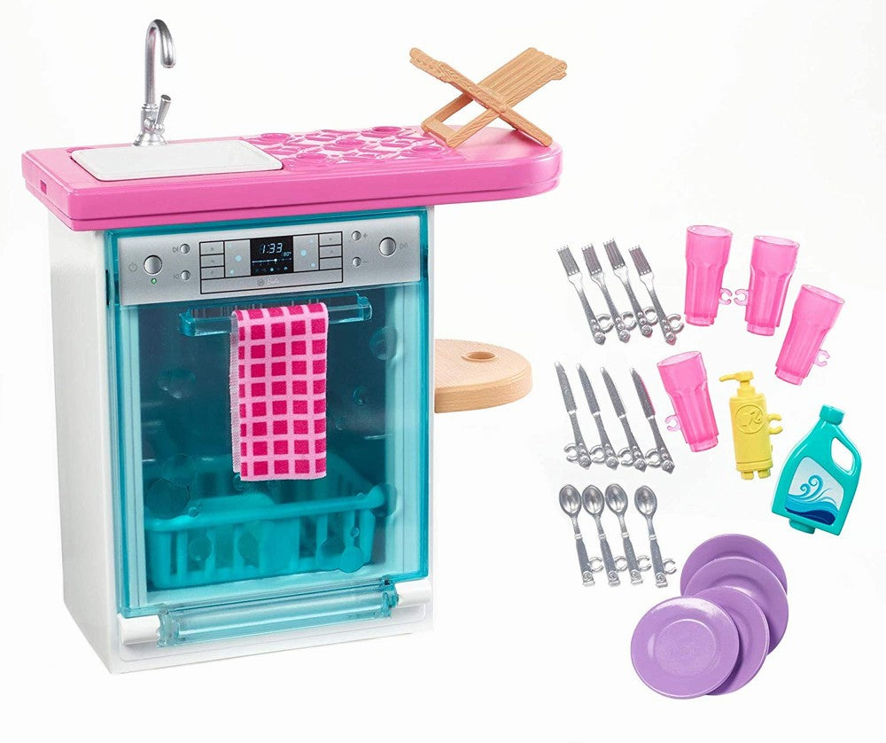 Set mobilier barbie bucatarie cu vesela