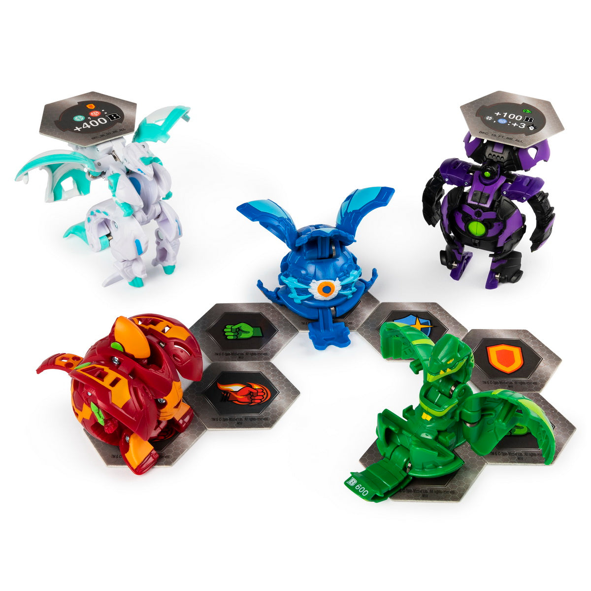 Bakugan set de lupta cu 5 bile haos dragonoid si darkus goreene